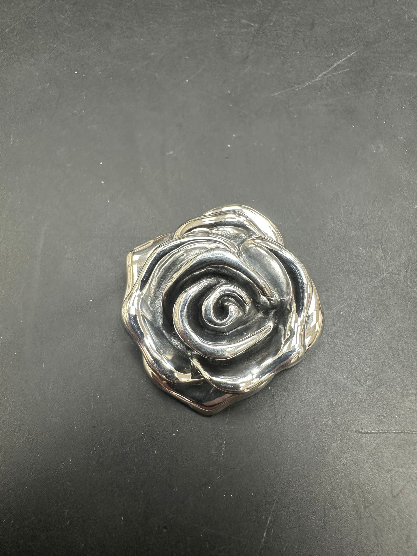 Sterling Silver Plain Rose Pendant PP0001 featuring a detailed sterling silver rose pendant design.