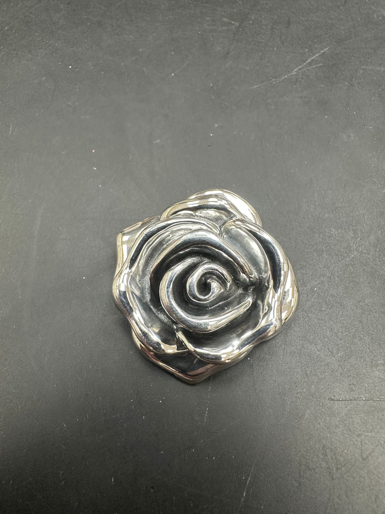 Sterling Silver Plain Rose Pendant PP0001 featuring a detailed sterling silver rose pendant design.