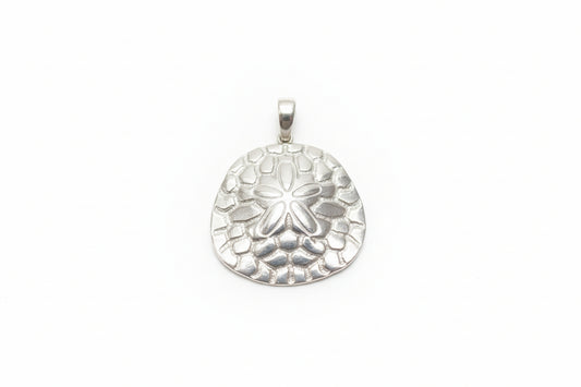 Sterling Silver Plain sand Dollar Pendant PP004, a beautiful sterling silver sand dollar pendant.