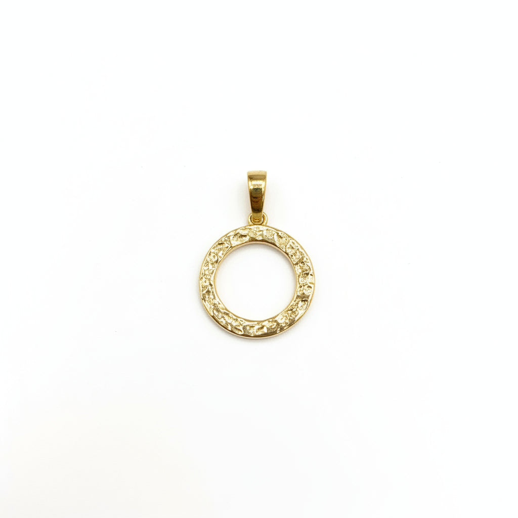 Sterling Silver Hammered Open Circle Pendant PP009