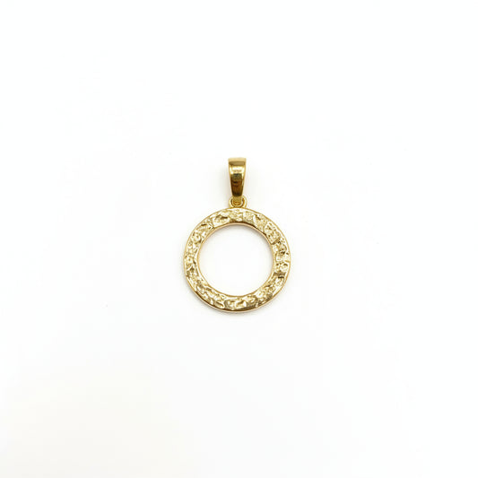 Sterling Silver Hammered Open Circle Pendant PP009
