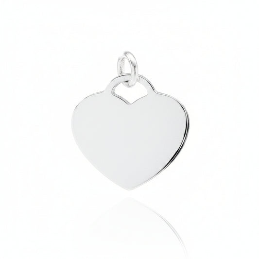 Sterling Silver Plain Heart Pendant PP010500021, 26x30 mm, featuring a sterling silver heart pendant design.