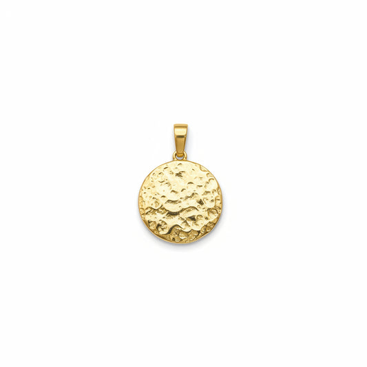 Sterling Silver Plain Hammered Circle Pendant PP010