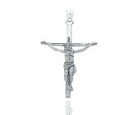 Sterling Silver Cross Pendant PP020010244 featuring a detailed design, measuring 33x55 mm.