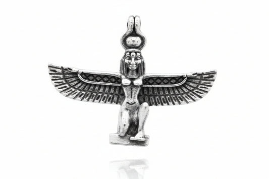 Sterling Silver Isis Pendant PP020010285 showcasing intricate design with wings and detailed features