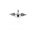 Sterling Silver Plain Winged Heart Pendant PP021270255, a beautiful sterling silver winged heart pendant.