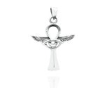 Sterling Silver Wings & Eye Ankh Cross Pendant PP021620016, a sterling silver ankh cross pendant measuring 24x31mm.