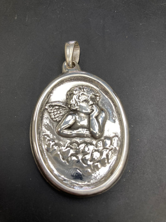 Sterling Silver Plain Raphael's Angel Pendant PP091800018