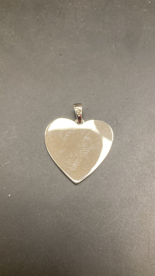 Sterling Silver Plain Heart Pendant PP100114, featuring a sleek sterling silver heart pendant design.
