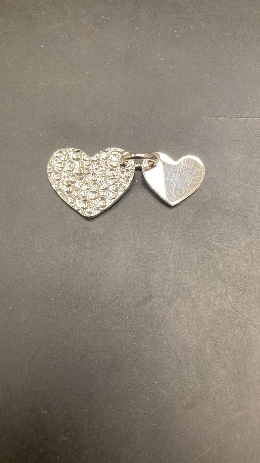 Sterling Silver Plain Hammered Heart Pendant PP100113