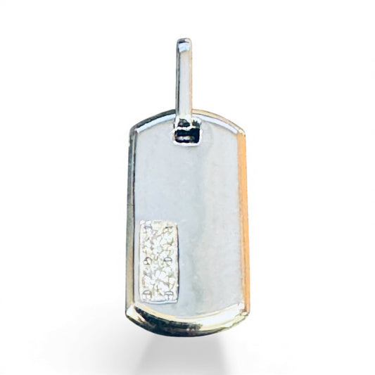 Sterling Silver Dog-Tag Maissonite Stone PP100111