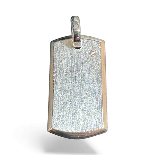Sterling Silver Dog-Tag Maissonite Stone PP100112