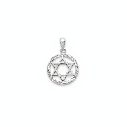 Sterling Silver Star Of David Pendant PP10286 featuring intricate design and craftsmanship.