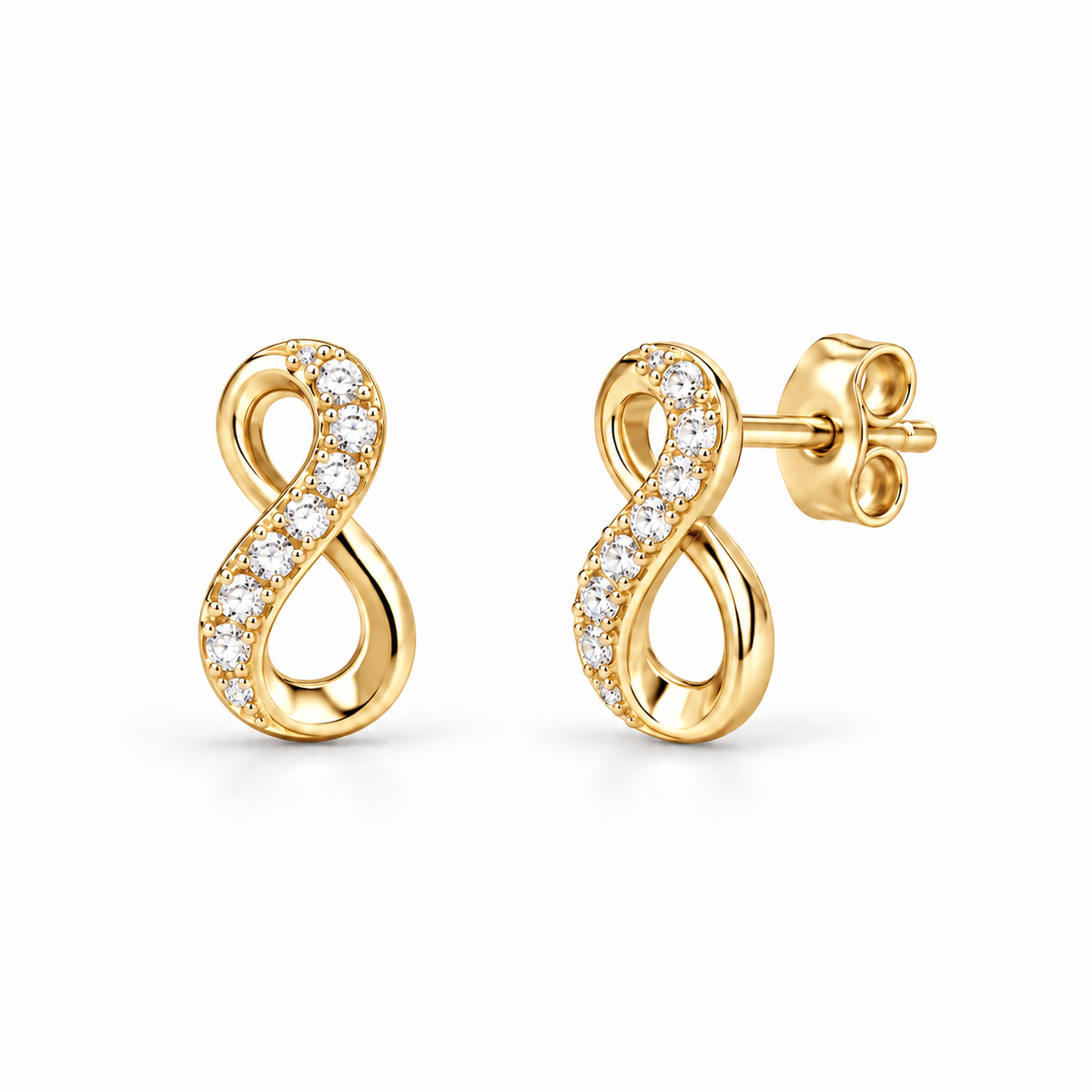 Sterling Silver Infinity Stud Earring ECZ243367
