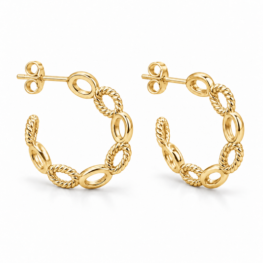 Sterling Silver Hoop Stud Earring ECZ186129