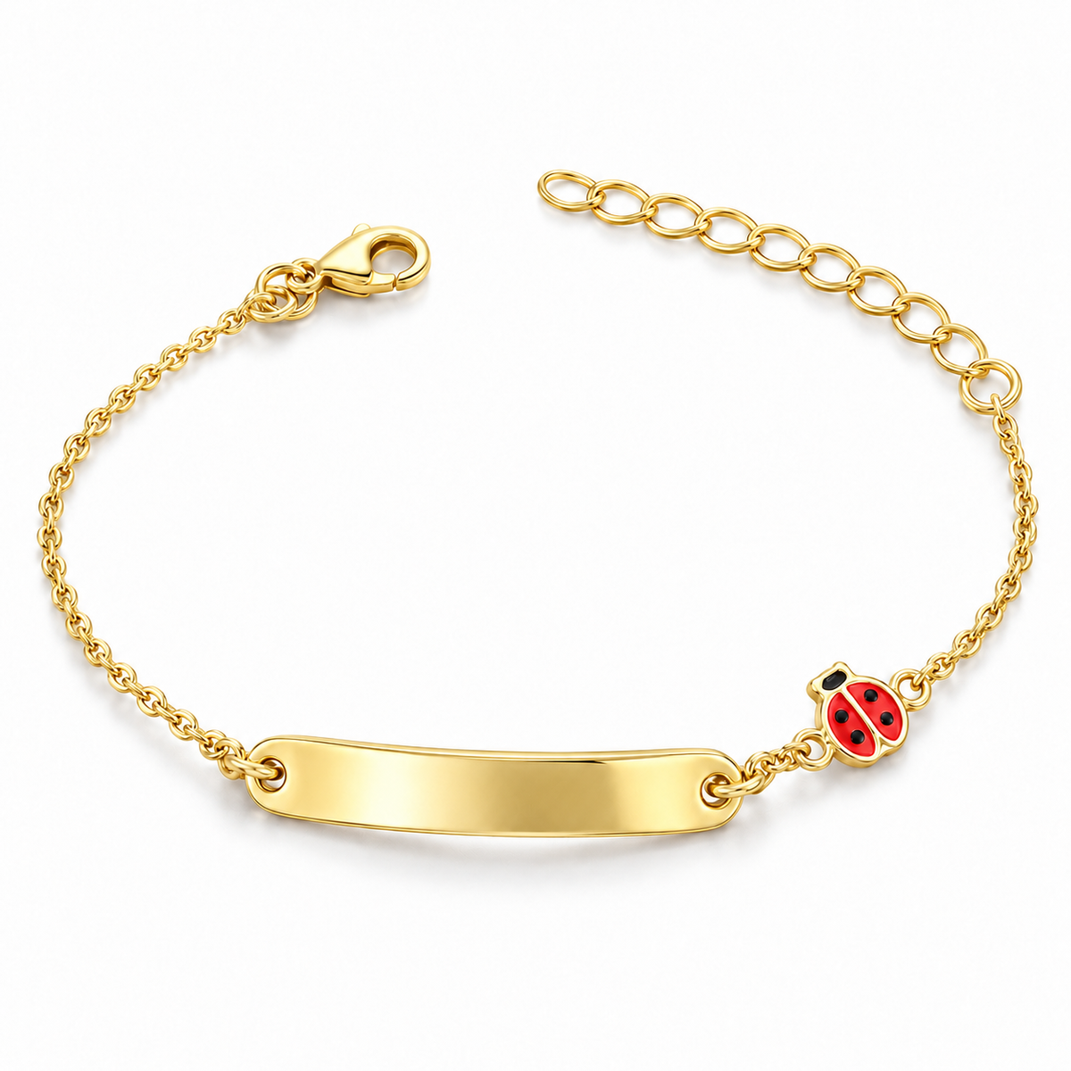 Sterling Silver 5"-6" Ladybird Kid`s Id Bracelet BCZ108953