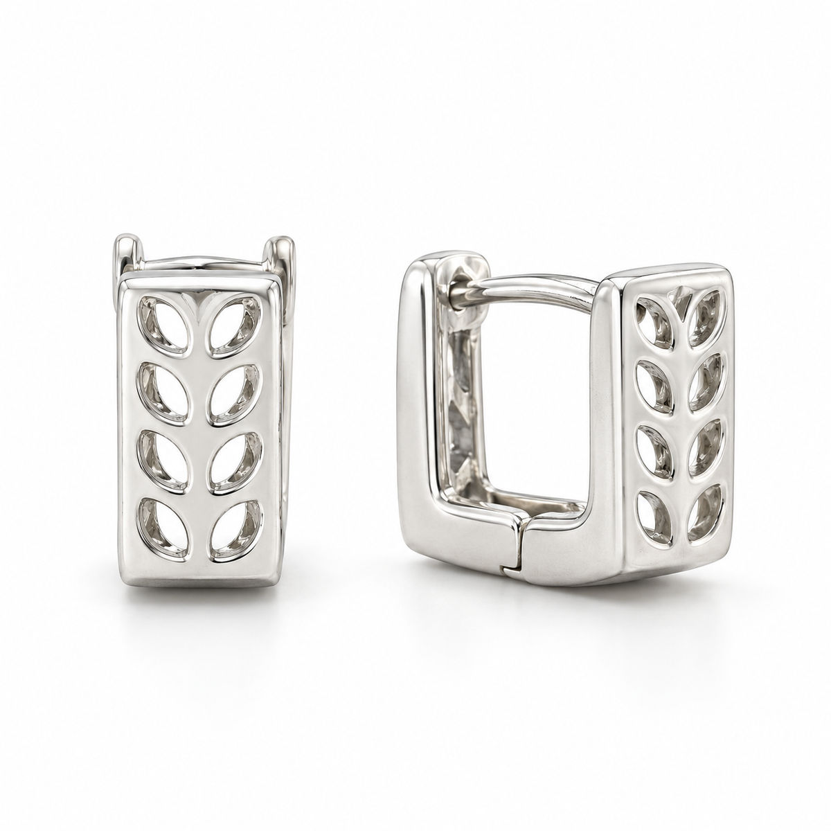 Sterling Silver Square Huggie Hoop Earring ECZ186427