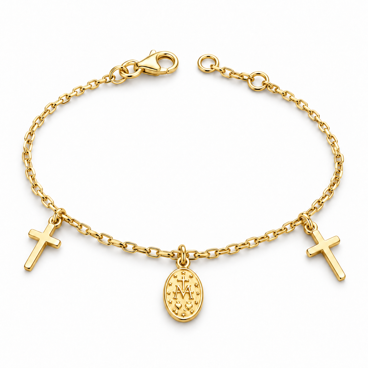 Sterling Silver 6"-6.5" Cross Bracelet BCZ248469
