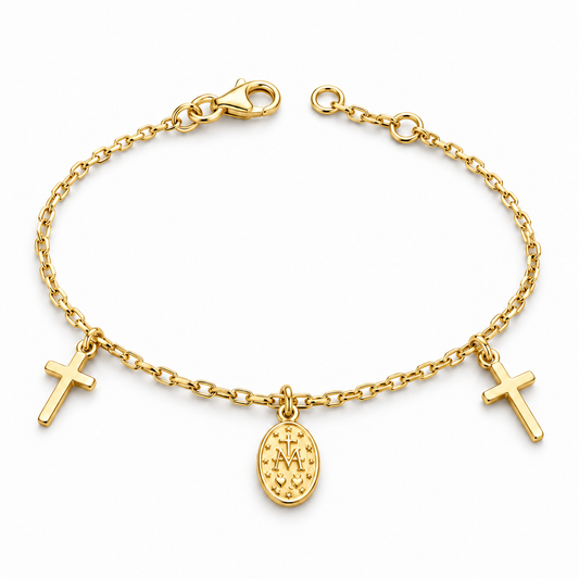 Sterling Silver 6"-6.5" Cross Bracelet BCZ248469