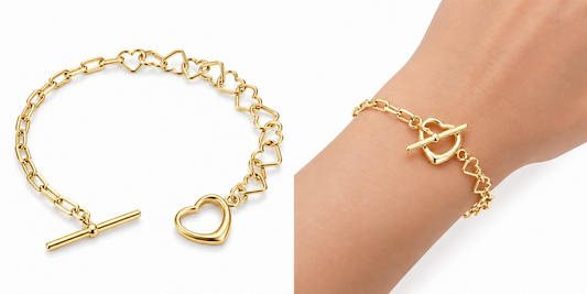 Sterling Silver 7.5" Heart Bracelet BCZ109179