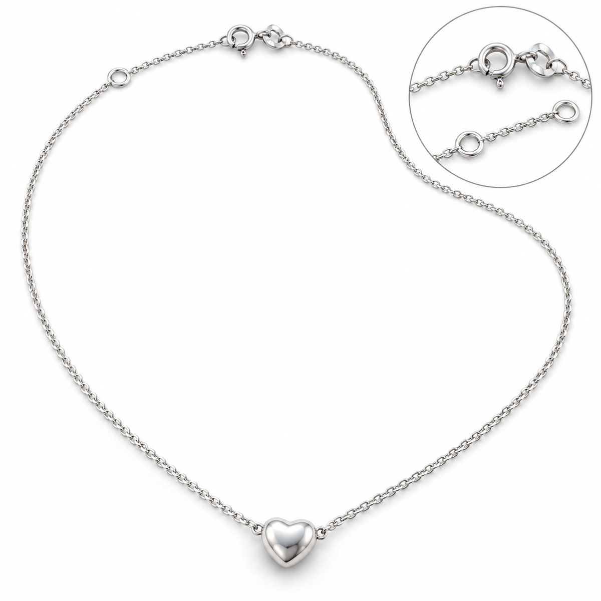 Sterling Silver 16"-18" Heart Necklace NCZ248450