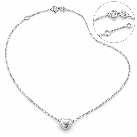 Sterling Silver 16"-18" Heart Necklace NCZ248450