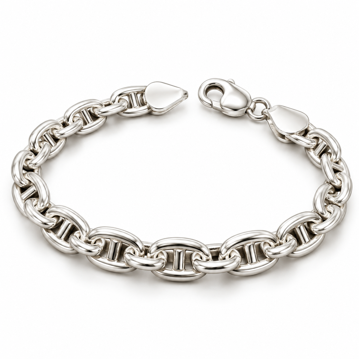 Sterling Silver 8" Anchor Bracelet BCZ200WI