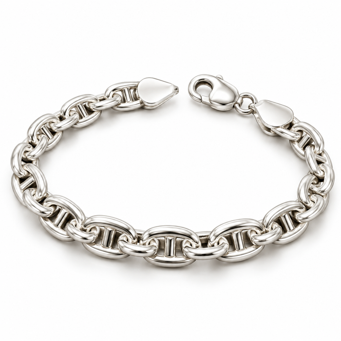 Sterling Silver 8" Anchor Bracelet BCZ200WI