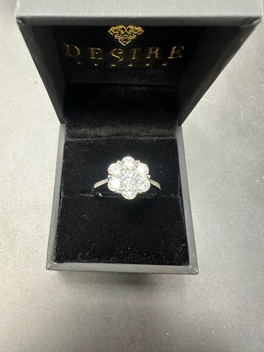 Sterling Silver Daisy Ring CZ Stone RCZ0364101