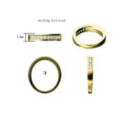 Sterling Silver Half Eternity Ring 2 mm Bread Bright Set Round CZ Stone RCZ0380901