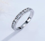 Sterling Silver Half Eternity Ring 2.5 mm Channel Set Round CZ Stone RCZ0381901