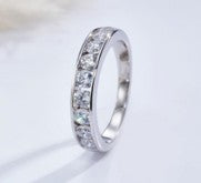 Sterling Silver Half Eternity Ring 3 mm Channel Set Round CZ Stone RCZ0382001