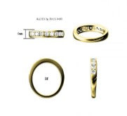 Sterling Silver Half Eternity Ring 3 mm Channel Set Round CZ Stone RCZ0382001