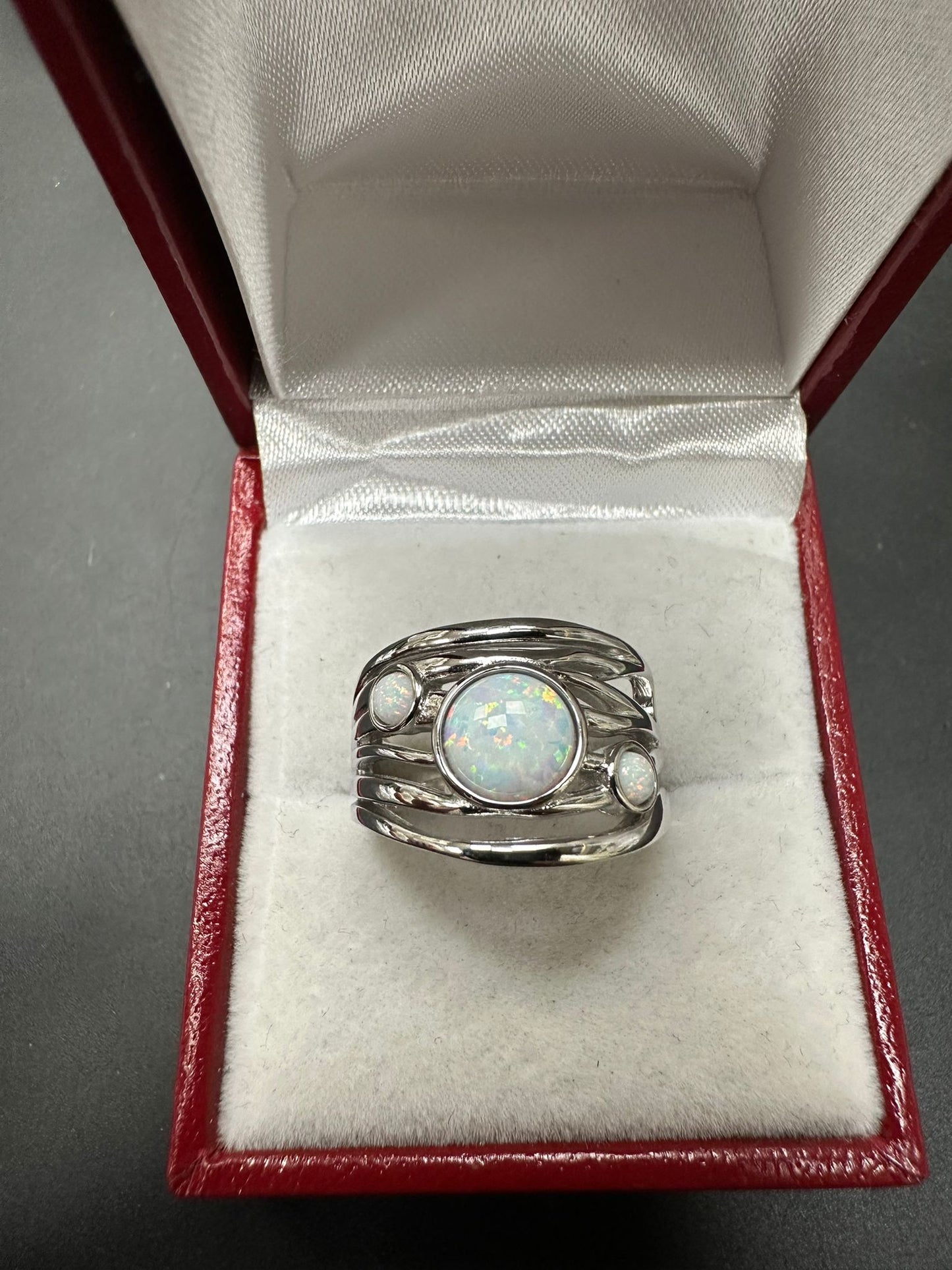 Sterling Silver Ring Opel Round Stone RCZ0559401