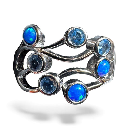 Sterling Silver Blue Opal Ring RCZ0559601