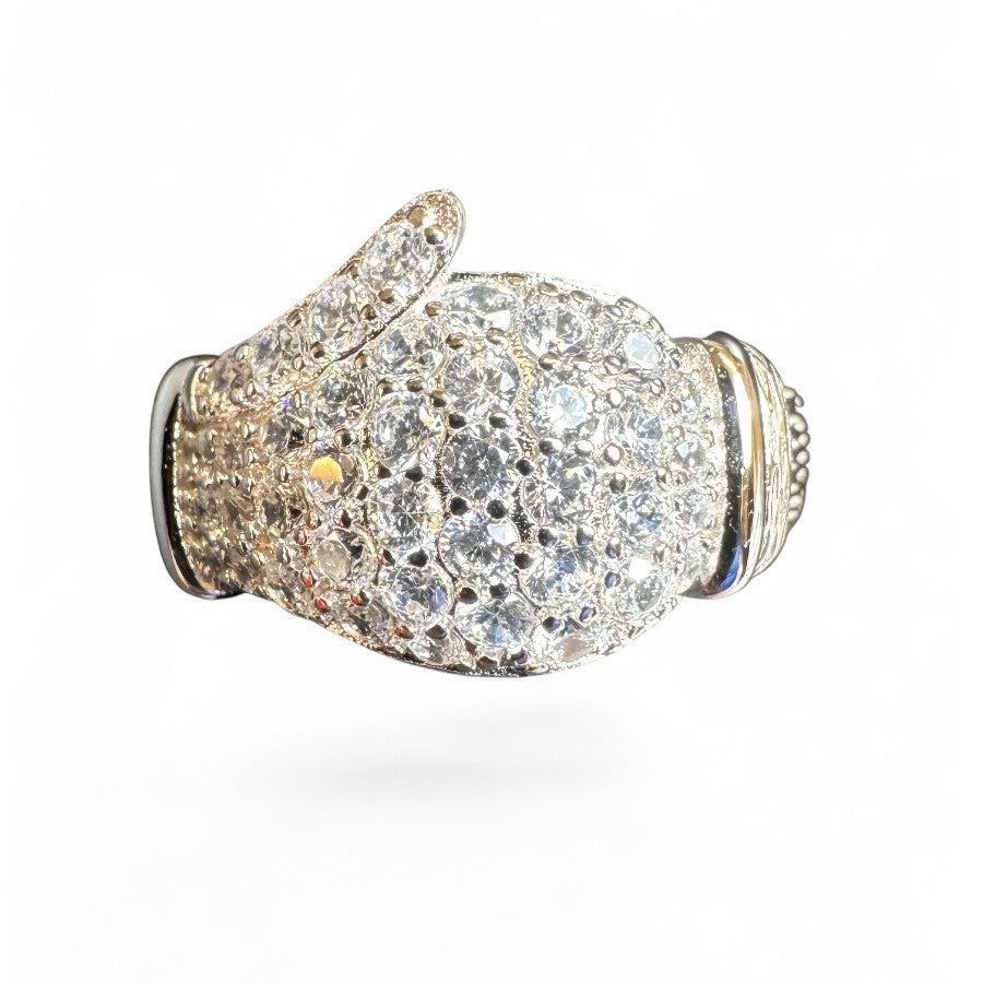Sterling Silver Boxing Ring CZ Stone RCZ0703101