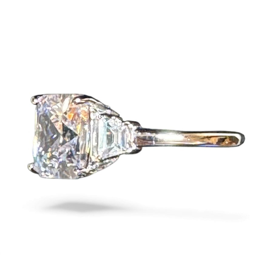 Sterling Silver Ring Square CZ Stone RCZ10035