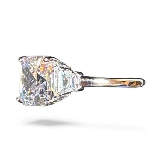 Sterling Silver Ring Square CZ Stone RCZ10035