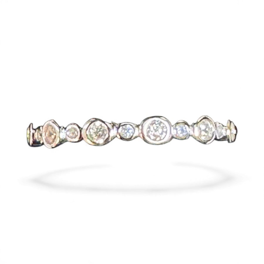 Sterling Silver Three White Ring RCZ10069W