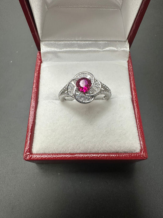 Sterling Silver Ring CZ Stone RCZ10077