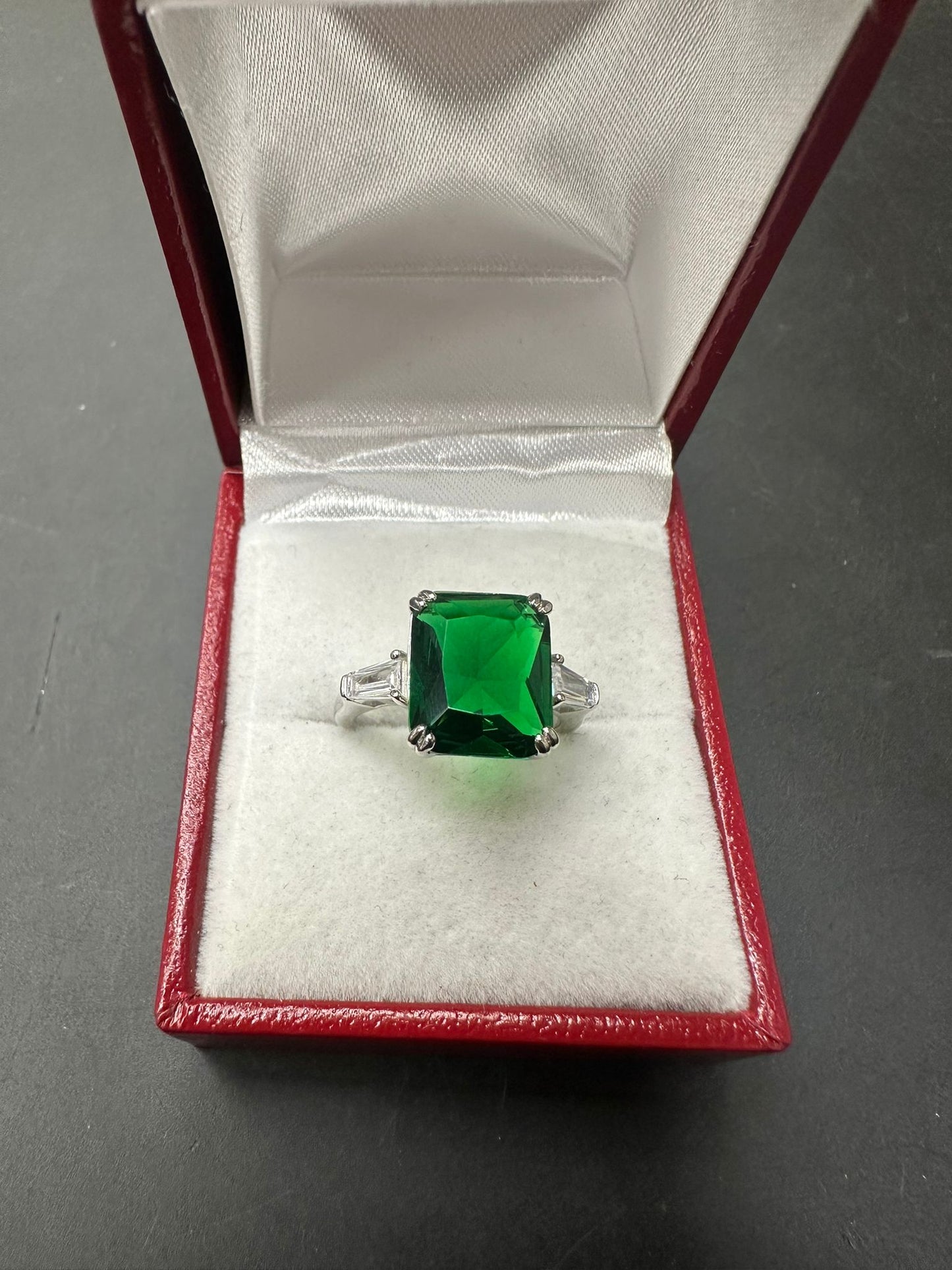 Sterling Silver Ring CZ 14x12 MM Stone RCZ2100