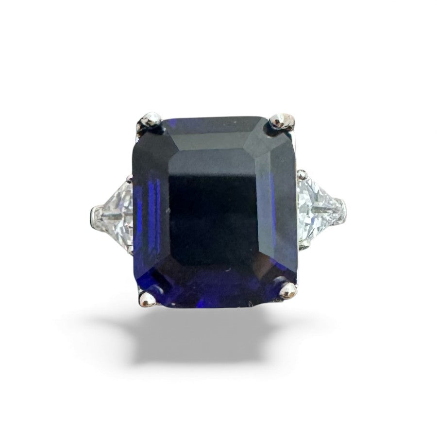 Sterling Silver Ring CZ 14x12 MM Stone RCZ2104