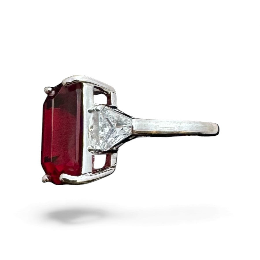 Sterling Silver Ring CZ 14x12 MM Stone RCZ2104