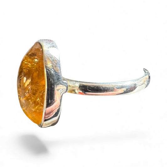 Sterling Silver Citrine Stone Ring RCZ3315