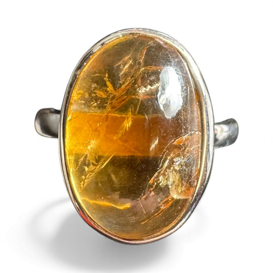 Sterling Silver Citrine Stone Ring RCZ3315