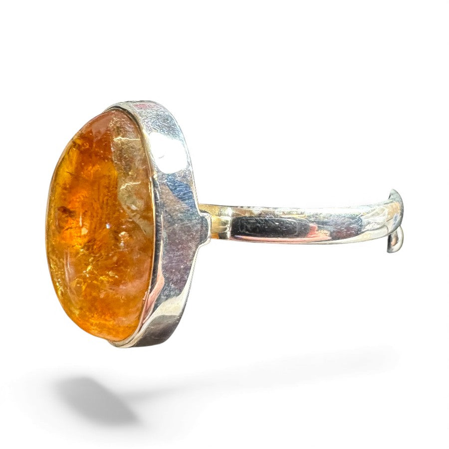 Sterling Silver Citrine Stone Ring RCZ3315