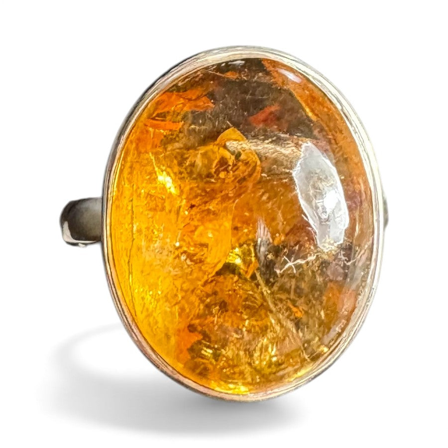 Sterling Silver Citrine Stone Ring RCZ3315
