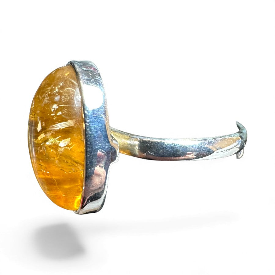 Sterling Silver Citrine Stone Ring RCZ3315