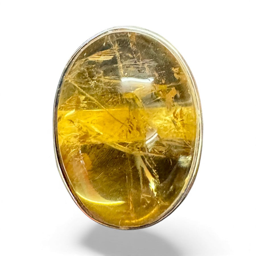 Sterling Silver Citrine Stone Ring RCZ3315
