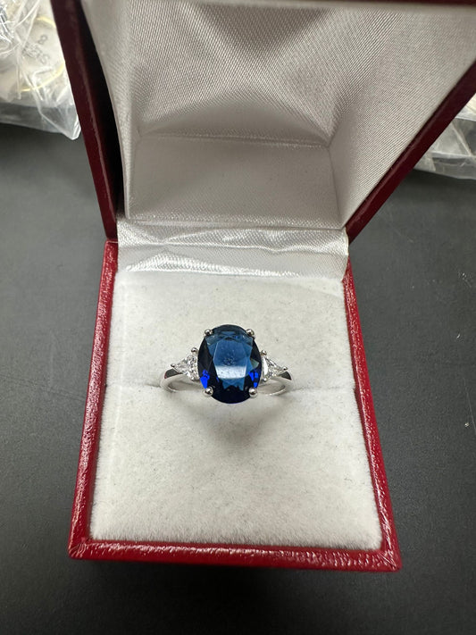 Sterling Silver Ring Oval Stone RCZ3320